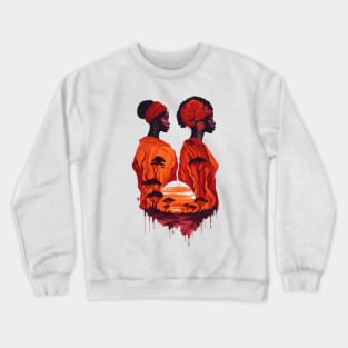 Sisters Friendship in African sunset Crewneck Sweatshirt